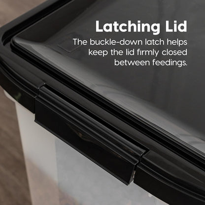 Airtight Pet Food Storage Rolling Container, 30 lb Capacity, Black