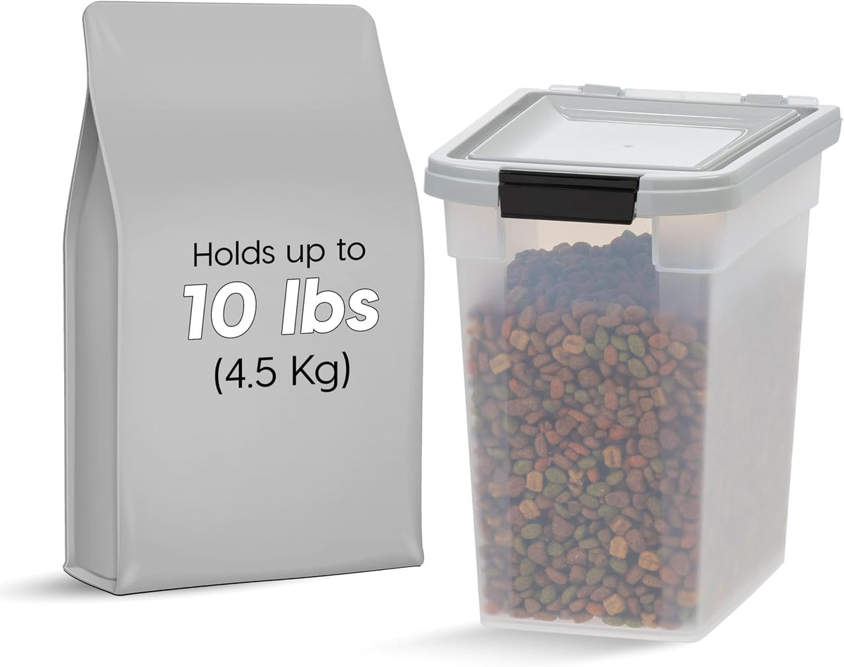 Airtight Pet Food Storage Rolling Container, 30 lb Capacity, Black