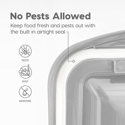 Airtight Pet Food Storage Rolling Container, 30 lb Capacity, Black