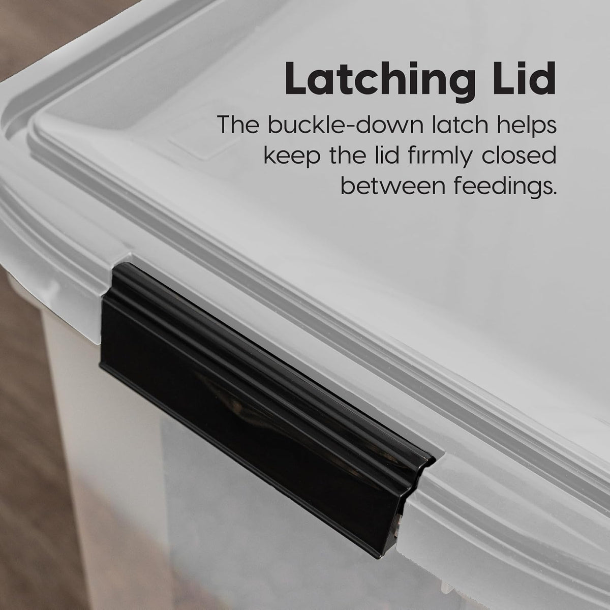 Airtight Pet Food Storage Rolling Container, 30 lb Capacity, Black