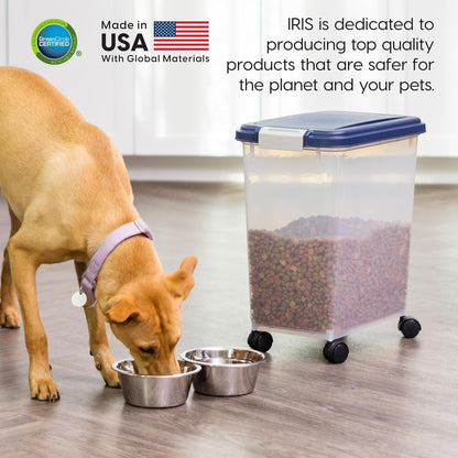 Airtight Pet Food Storage Rolling Container, 30 lb Capacity, Black