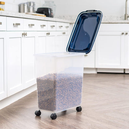 Airtight Pet Food Storage Rolling Container, 30 lb Capacity, Black
