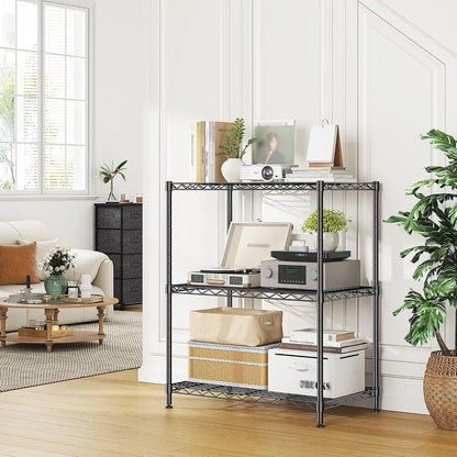3-Tier 450LBS Adjustable Wire Shelving Unit for Kitchen, Black