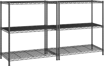 3-Tier 450LBS Adjustable Wire Shelving Unit for Kitchen, Black