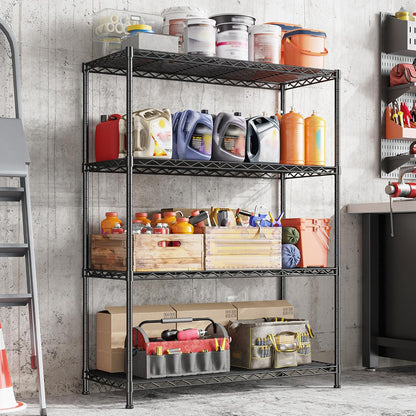3-Tier 450LBS Adjustable Wire Shelving Unit for Kitchen, Black