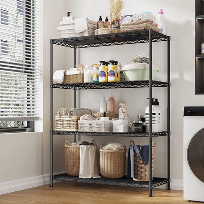 3-Tier 450LBS Adjustable Wire Shelving Unit for Kitchen, Black
