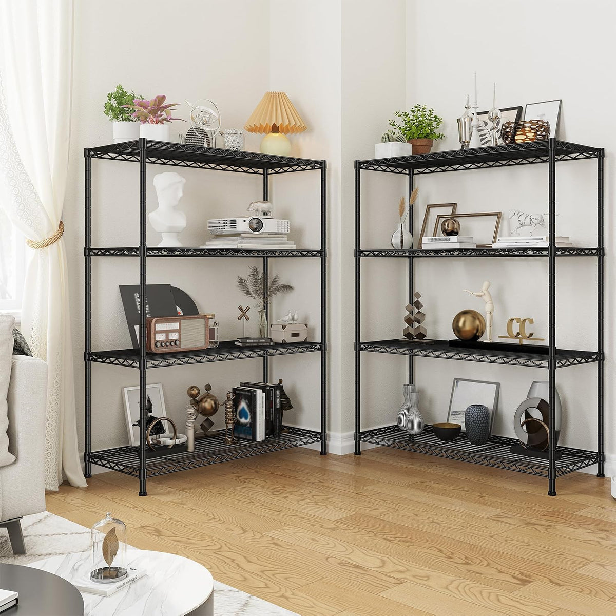 3-Tier 450LBS Adjustable Wire Shelving Unit for Kitchen, Black