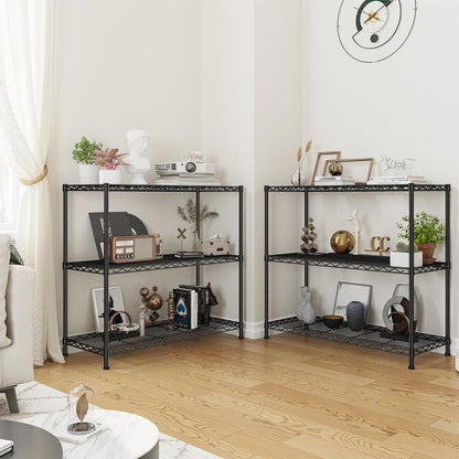 3-Tier 450LBS Adjustable Wire Shelving Unit for Kitchen, Black