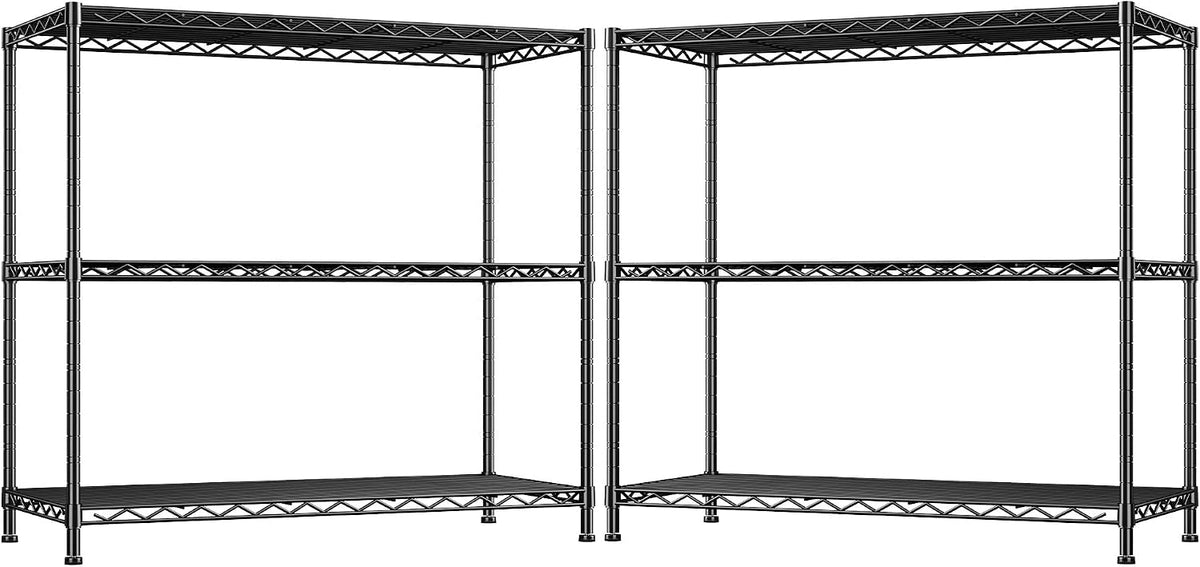 3-Tier 450LBS Adjustable Wire Shelving Unit for Kitchen, Black