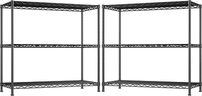 3-Tier 450LBS Adjustable Wire Shelving Unit for Kitchen, Black