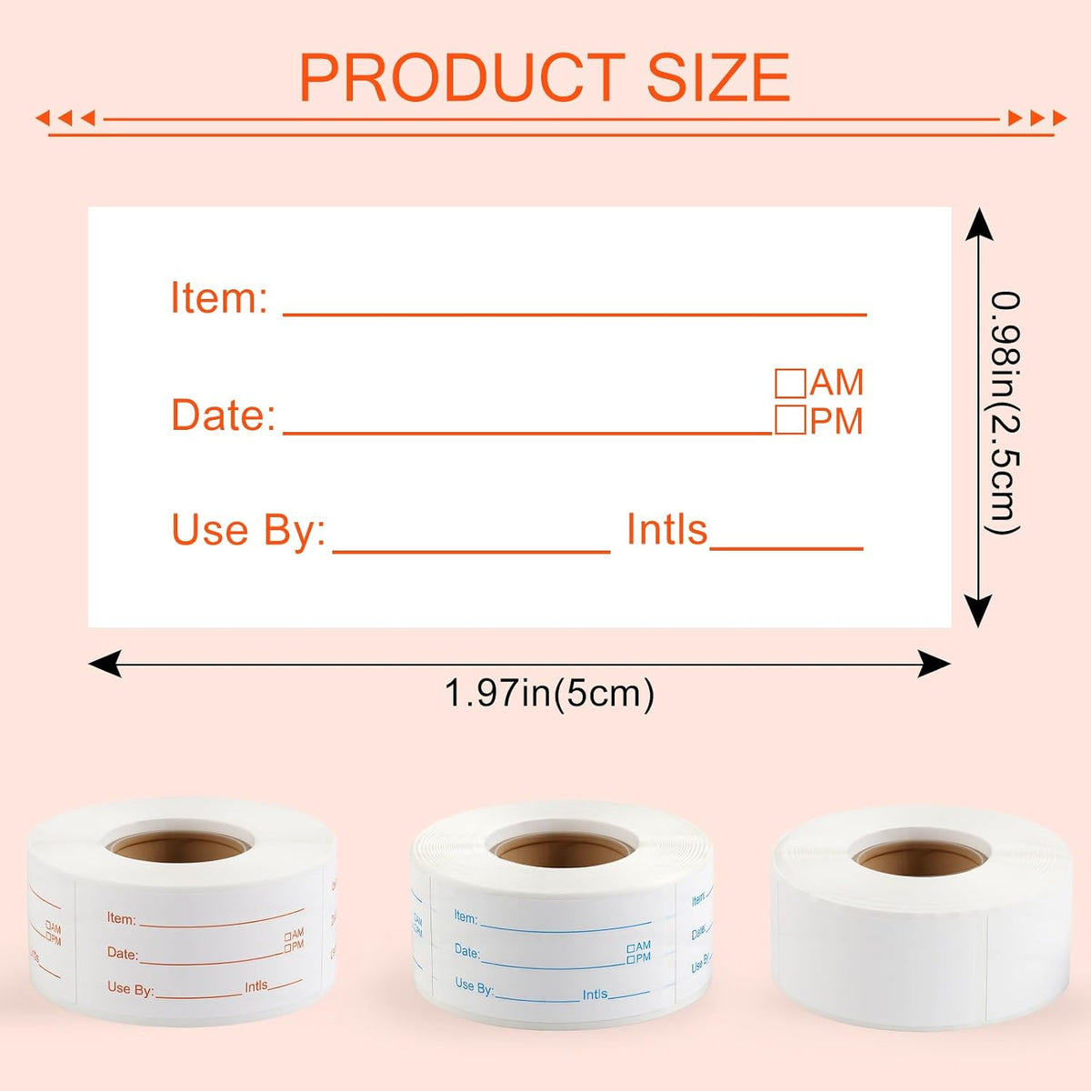 3 Rolls Food Labels, 1” x 2” Labels for Food Containers, Self-Adhesive Removable Freezer Labels for Dining Rooms, Kitchen Storage, Schools, Offices, Storage Rooms (Total of 1,000 Pieces)