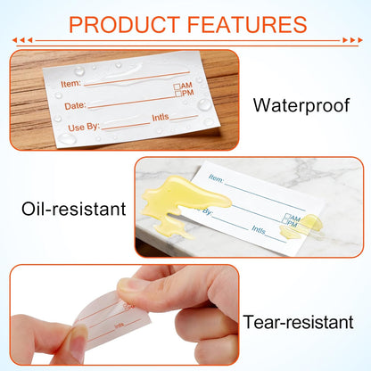 3 Rolls Food Labels, 1” x 2” Labels for Food Containers, Self-Adhesive Removable Freezer Labels for Dining Rooms, Kitchen Storage, Schools, Offices, Storage Rooms (Total of 1,000 Pieces)
