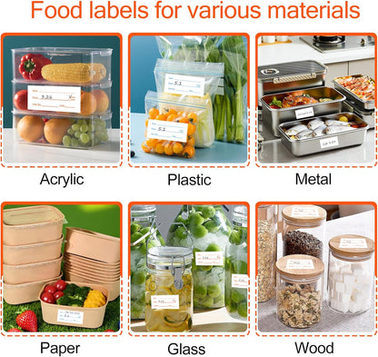 3 Rolls Food Labels, 1” x 2” Labels for Food Containers, Self-Adhesive Removable Freezer Labels for Dining Rooms, Kitchen Storage, Schools, Offices, Storage Rooms (Total of 1,000 Pieces)