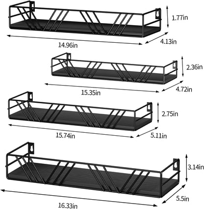 Amaoot Floating Shelves for Wall Set of 4, Wall Shelf Wood Floating Shelf