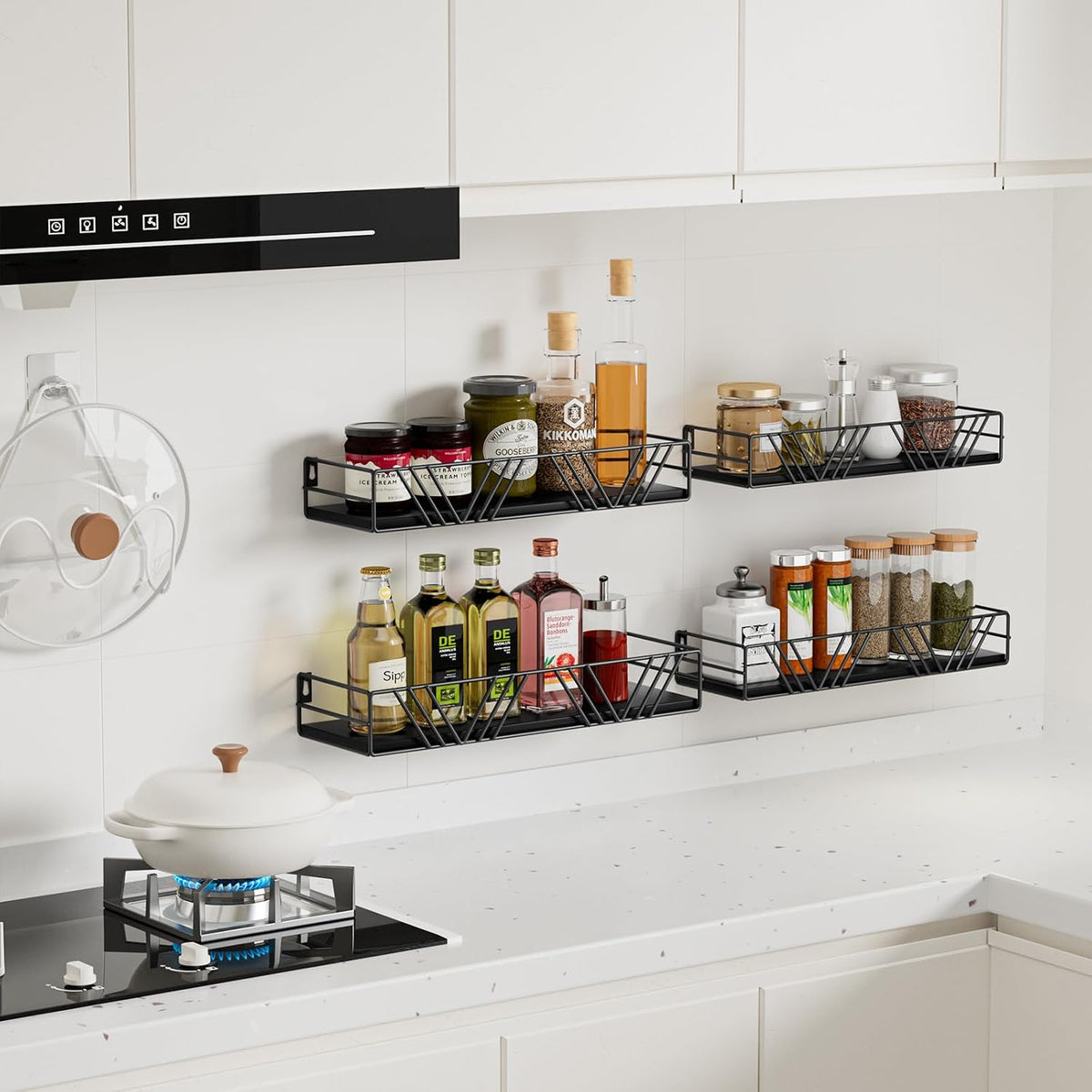 Amaoot Floating Shelves for Wall Set of 4, Wall Shelf Wood Floating Shelf