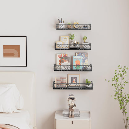 Amaoot Floating Shelves for Wall Set of 4, Wall Shelf Wood Floating Shelf