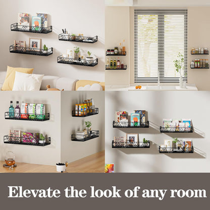 Amaoot Floating Shelves for Wall Set of 4, Wall Shelf Wood Floating Shelf