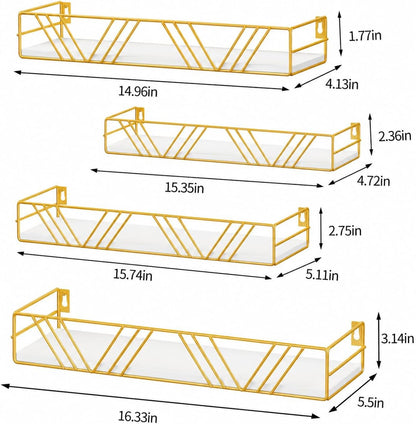 Amaoot Floating Shelves for Wall Set of 4, Wall Shelf Wood Floating Shelf
