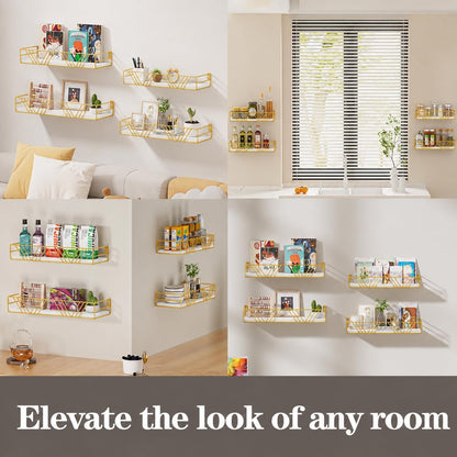 Amaoot Floating Shelves for Wall Set of 4, Wall Shelf Wood Floating Shelf