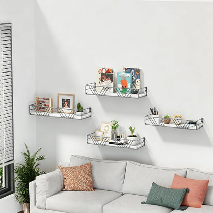 Amaoot Floating Shelves for Wall Set of 4, Wall Shelf Wood Floating Shelf