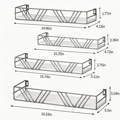 Amaoot Floating Shelves for Wall Set of 4, Wall Shelf Wood Floating Shelf