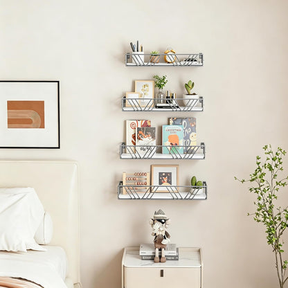 Amaoot Floating Shelves for Wall Set of 4, Wall Shelf Wood Floating Shelf