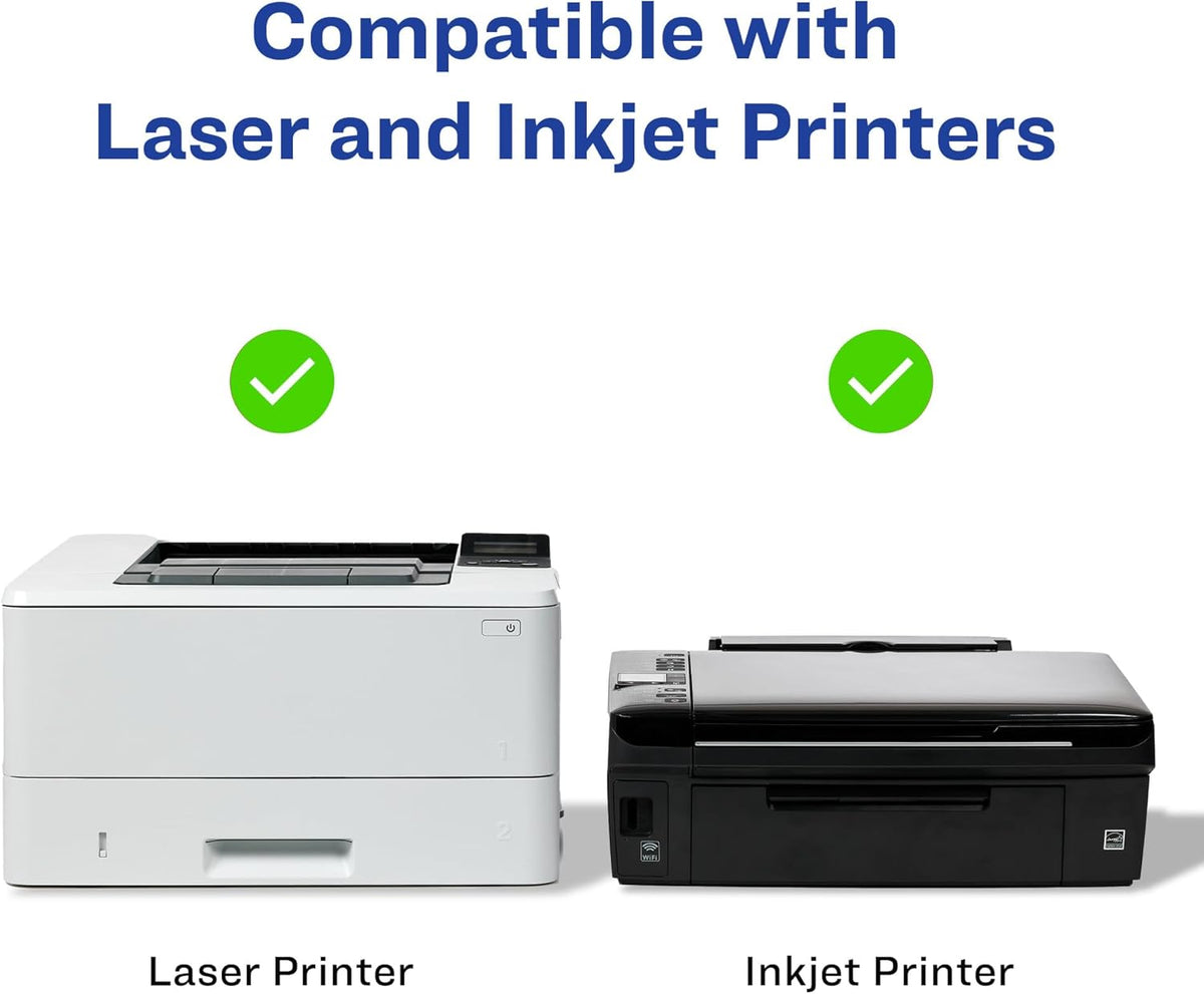 Printable Address Labels with Sure Feed, 1" x 2-5/8", Glossy Clear, 300 Blank Mailing Labels for Laser and Inkjet Printers (6521)