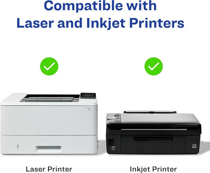 Printable Address Labels with Sure Feed, 1" x 2-5/8", Glossy Clear, 300 Blank Mailing Labels for Laser and Inkjet Printers (6521)