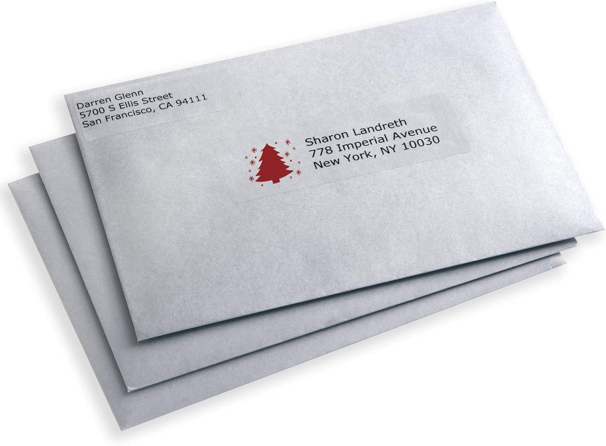 Printable Address Labels with Sure Feed, 1" x 2-5/8", Glossy Clear, 300 Blank Mailing Labels for Laser and Inkjet Printers (6521)