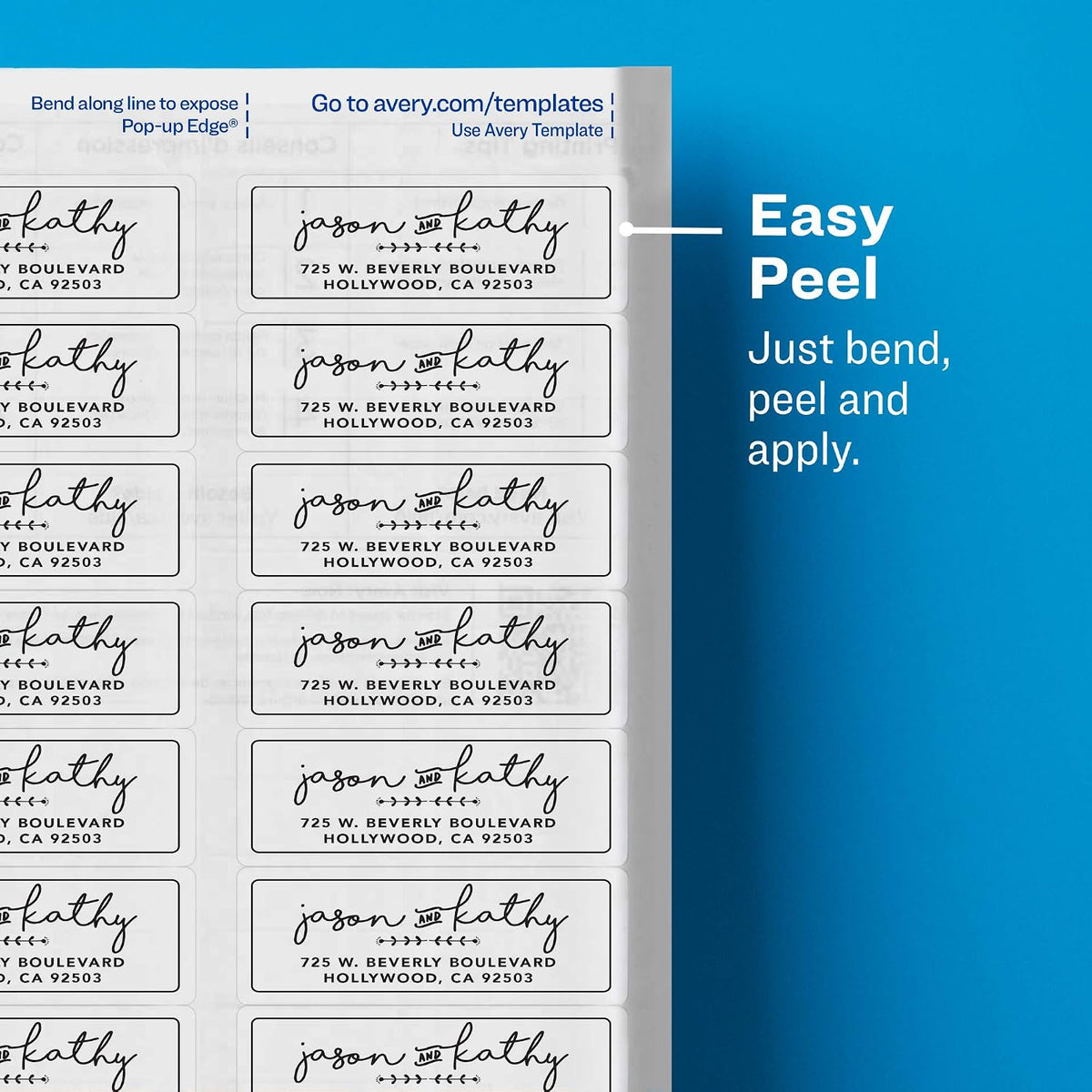 Printable Address Labels with Sure Feed, 1" x 2-5/8", Glossy Clear, 300 Blank Mailing Labels for Laser and Inkjet Printers (6521)