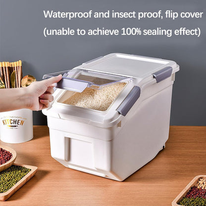 5.5 Lbs Rice Airtight Dry Food Storage Container Set of 4, Rice Storage Bin Cereal Containers Dispenser, Thicken Plastic Clear Food Storage Box with Pouring Spout, Measring Cup for Grain, Flour Snacks | BPA Free, Airtight Lid, with Pouring Spout, Clear,